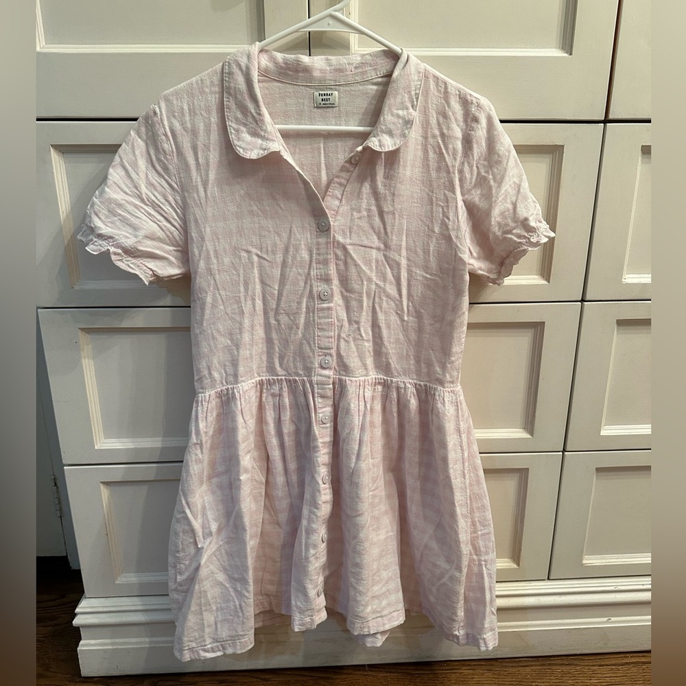 Aritzia gingham pink and white mini dress
